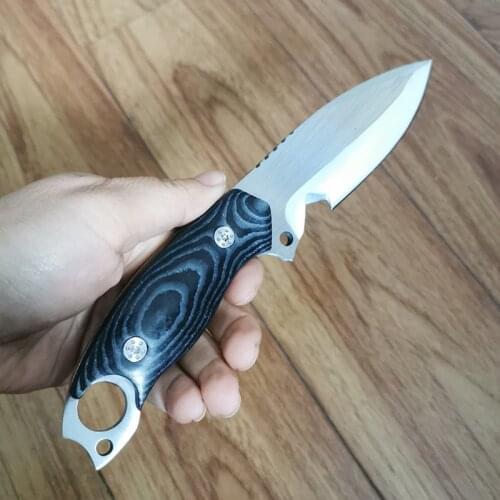 Sharp outdoor knife Handmade AUS-8A steel Hunting Knife Camping Survival Knife G10 handle Fixed Blade Tactical Knife