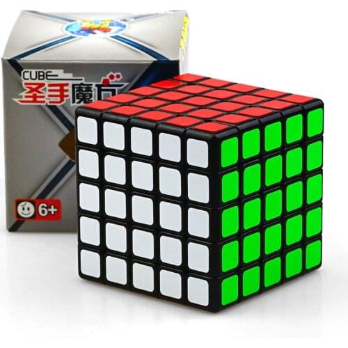 Shengshou 5x5 legend Cube Black White Sticker 5x5x5 Magic Cube 5Layers Speed Cube Professional Puzzle Toy For Children Kids Gift