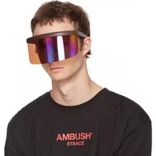 1 PC Sunglasses Women Men Fashion Flat Top Oversize Shield Visor Sunglasses Windproof Goggles Cycling Sunglasses