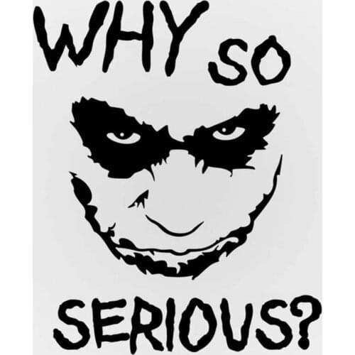Joker Why So Serious Funny Vinyl Wall Decal silver black for auto car stickers styling car decoration C13-27