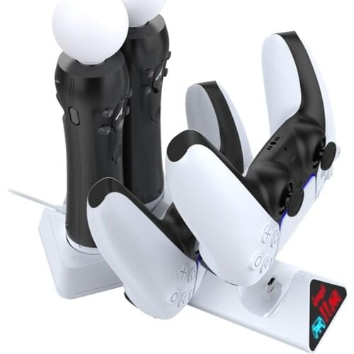 4 in 1 Quad Charger Dock Charging Stand Station for Playstation 4 PS4 VR Controller DualSense PS Move Handle Charger