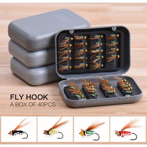 40PCS Fly Fishing Insect Bait Fish Hook Iscas Artificiais Fishing Equipment Fishing Pesca Accesorios Mar Carp Fishing Leurre