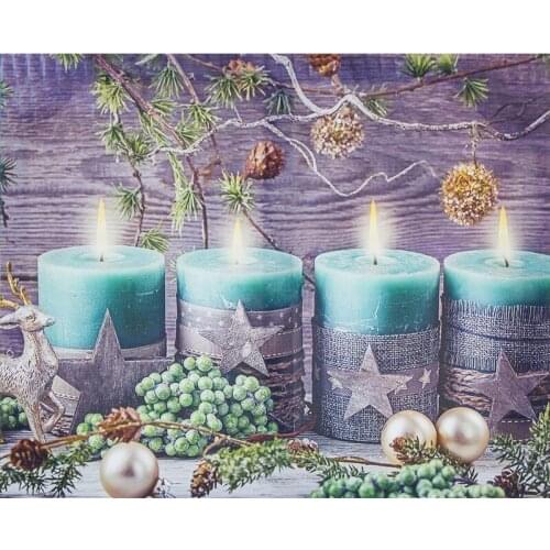 5D Diamond Painting Canvas Merry Christmas Candle Full Round Drill DIY Mosaic Cross Stitch Pattern Handmade Embroidery Decor
