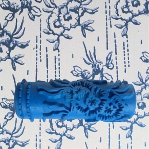 Tools accessories - 5inch 3D rubber wall painting roller, 075Y,blue paint roller wall decoration without handle grip