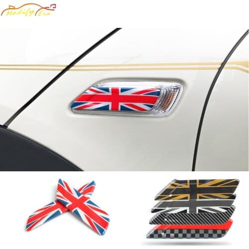 UK Union Jack Flag Style Car Side Marker Lamp Cover Sticker For MINI Cooper 2014-up F54 F55 F56 F57 JCW Clubman Auto Accessories