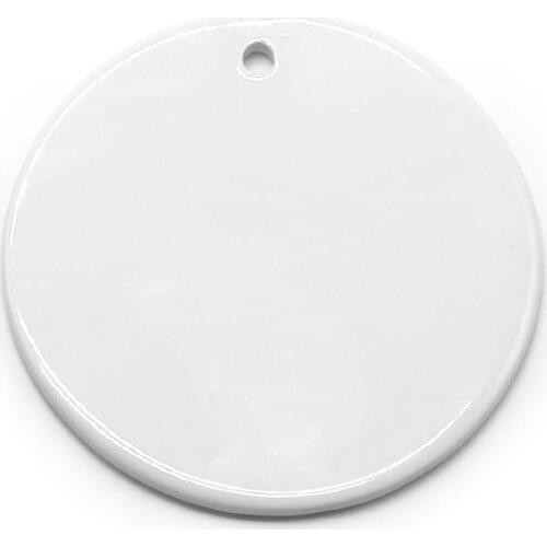 1000PCS/LOT Blank White Sublimation Ceramic pendant Creative Christmas ornaments Heat transfer Printing DIY ceramic ornament