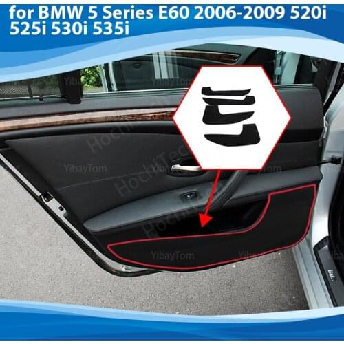 Side edge cover Door Inside Guard Protection Carpet Car Door Anti Kick Pad Sticker for BMW 5 Series E60 2006-09 520i Accessories