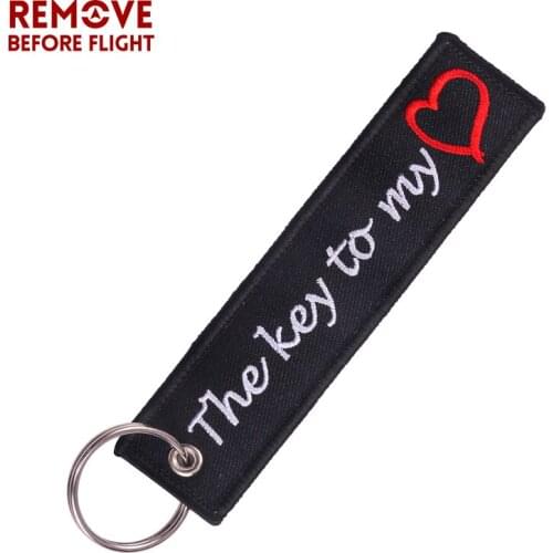 The Key to My Heart Key Chain Bijoux Keychain for Cars Gifts Key Tag Embroidery Motorcycles Key Ring Fashion Bijoux Keychains