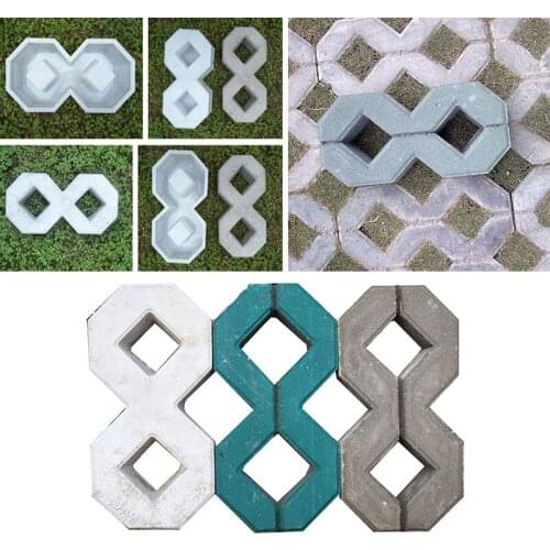 Shape 8 Brick Stone Mold Pavement Path Maker Mold DIY Paving Cement Brick The Stone Road Paving Mould Tool For Garden Decoration