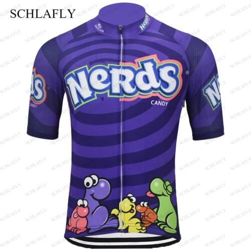 Mens Nerds "Ride Like a Nerd" Short Sleeve Cycling Jersey Short Sleeves Clothing CLASSIC RED Jersey maillot ciclismo schlafly