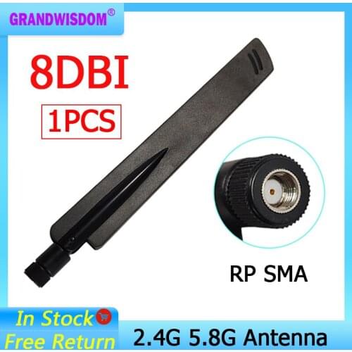 2.4GHz 5GHz 5.8Ghz Antenna real 8dBi RP-SMA Connector Dual Band wifi Antena aerial SMA female wireless router 2.4 ghz 5.8 ghz