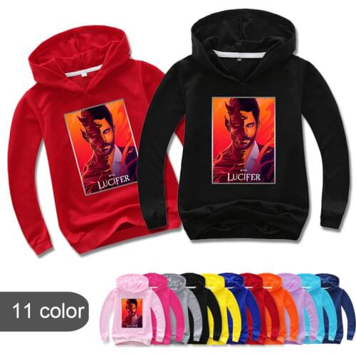 Halloween Role Play Hip Hop Horror Hoody Kids Satan Lucifer Hoodies Boys Satanism Sweatshirt Girls Sweater Pullover Coats
