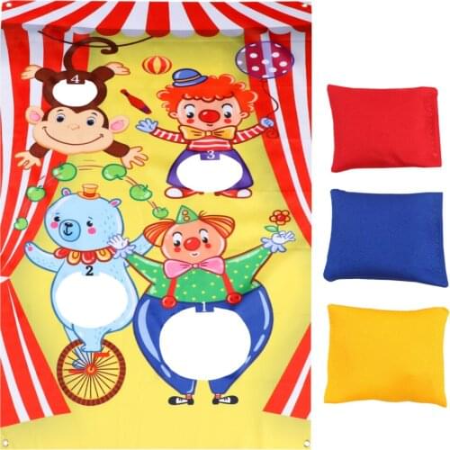 Halloween Clown Sandbag Game Flags Throwing Hanging Flags Funny Sandbag Game Flags Outdoor Throwing Game Circus Accessories with