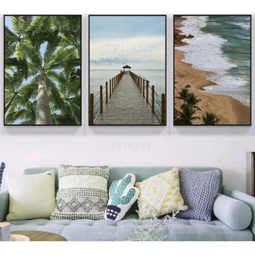 Beach Picture Nature Sea Scenery Scandinavian Canvas Painting Poster Nordic Decoration Landscape Print Wall Art Home Decor