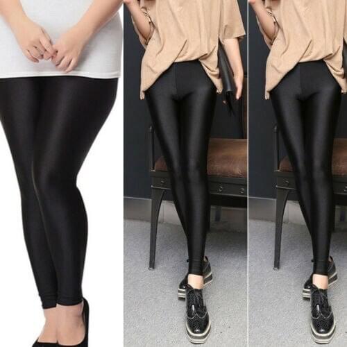 New Womens Shiny High Waist Stretchy Disco Dance Ladies Leggings Pants Bodysuit