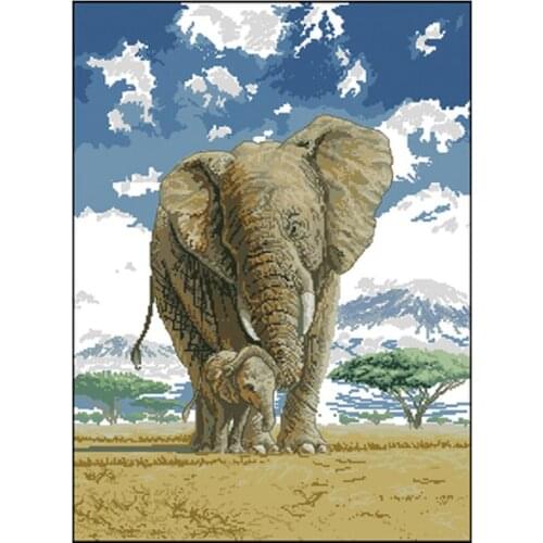 Elephant mother and child patterns Counted Cross Stitch 11CT 14CT 18CT DIYCross Stitch Kit Embroidery Needlework Sets home decor