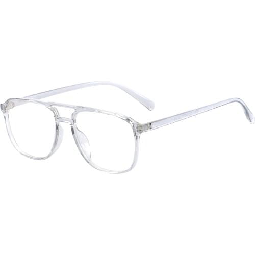 Transparent Square Eyeglasses Men and Women Double Bridge Small Full Rim Glasses Frame For Prescription Lenses Myopa Presbyopia