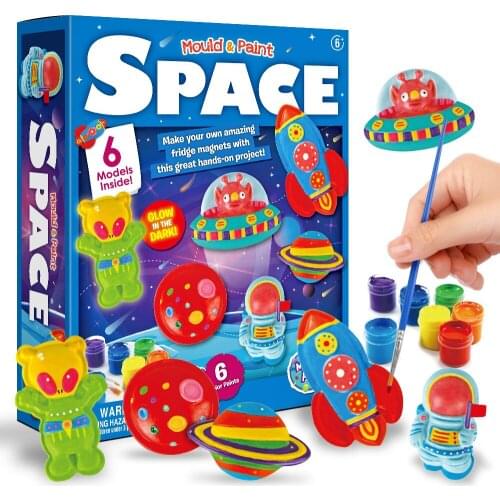 Space Handmade Plaster Mold Diy Graffiti Painting Toy Water Color Universe Starry Sky Drawing Suit Childrens Educational Crafts