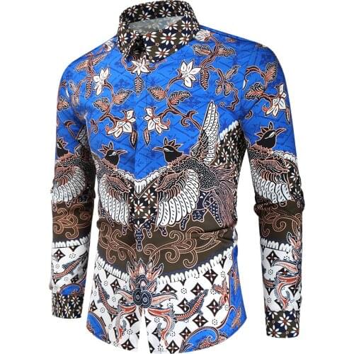 New Fashion Print Men Shirts Long Sleeve Streetwear High Quality Luxury Floral Mens Dress Shirts Hip Hop Social Camisa Masculina