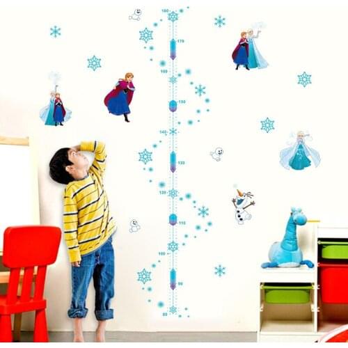 Disney Princess Sofia Elsa Height Measure Stickers Girl Childrens Room Living Bedroom Self-Adhesive Removable Decorative Mural
