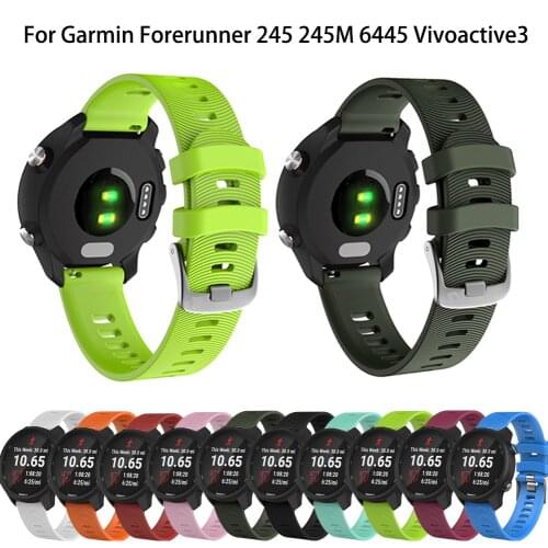 Silicone Replacement Strap For Garmin Vivoactive3 Forerunner 245 245M 645 Smart WristBand For Vivoactive 3 Music Strap Bracelet