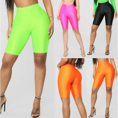 High Waist Sports Biker Shorts Women Summer Skinny Fitness Solid Bodycon Cycling Bottoms