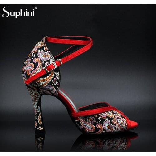 Suphini【Euphoria】Ankle Strap Salsa Latin Dancing Shoes