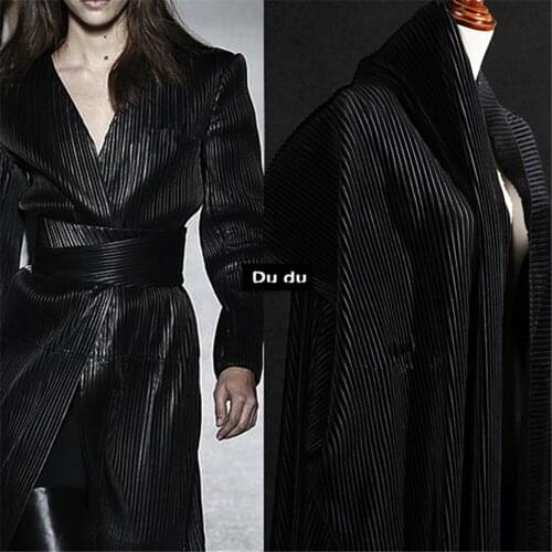 50*150cm 3D Texture Clothing Fabric Stripe Thick Convex Raised Creative Inelastic Fabric Coat Design Fabric DIY