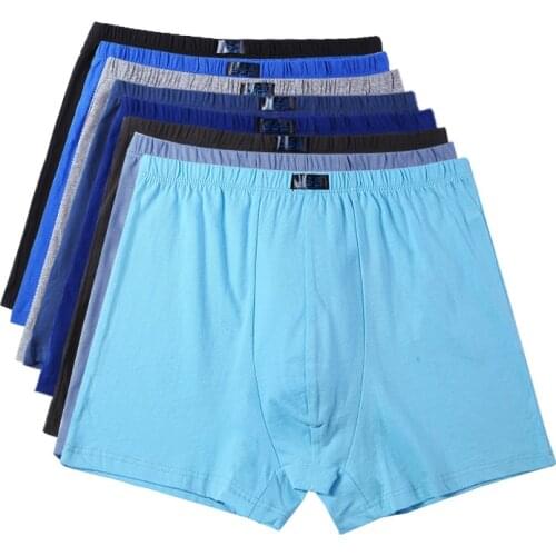 100% cotton Big size underpants mens Boxers plus size large size shorts breathable cotton underwear 5XL 6XL 4pcs/lot panties