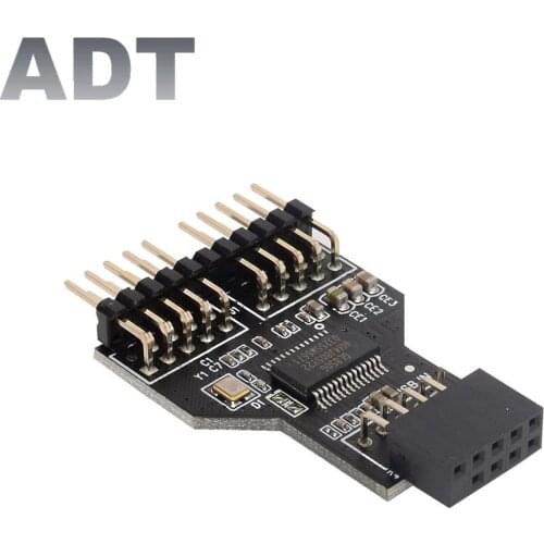 Motherboard USB 9Pin Interface Header Splitter 1 to 2 Extension Adapter 9-Pin USB HUB USB 2.0 Connectors for RGB Bluetooth