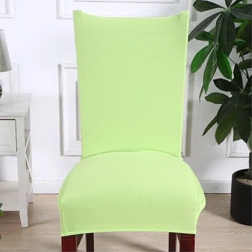 Green Chair Cover Elastic Seat Chair Removable and Washable Stretch Solid Color Minimalist Banquet Hotel Dining Room Cover