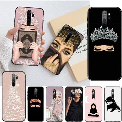 Woman Crown Hijab Face Muslim Islamic Gril Eyes Phone Case for Redmi 9A 8A 7 6 6A Note 9 8 8T Pro Max Redmi 9 K20 K30 Pro