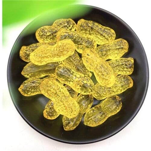 1PC Beautiful Yellow Glass Crystal Stone Peanut Shaped Specimens Crystal Collection Home Decor Holiday Gift