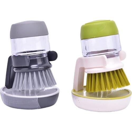1PC Cleaning Brushes Dish Washing Tool Soap Dispenser Refillable Pans Cups Bread Bowl Scrubber Kitchen Goods Accessories Gadgets