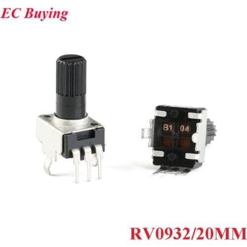 10pcs RV0932 Potentiometer Adjustable Handle 20MM Round Shaft 1K/102 5K/502 10K/103 50K/503 100K/104 WH09 0932 20 MM