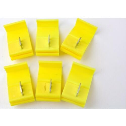 10PCS Electric Wire Cable Connectors Quick Splice Terminals Crimp Non Destructive Without Breaking Line AWG 22-18 Yellow