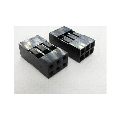 100PCS 2x3 6 Pin 6P Dupont Jumper Wire Cable Housing Female Pin Connector Header