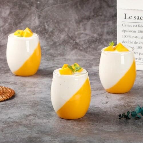 15pcs Net red transparent PET plastic ice cream dessert cake cup wedding birthday party favors pudding jelly yogurt cups 240ml