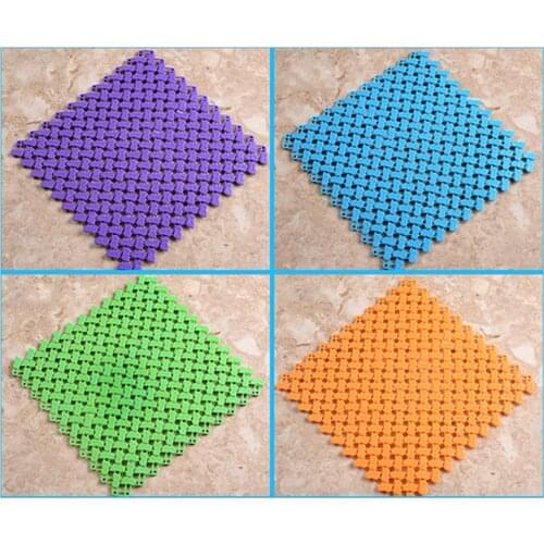 30*30cm Patchwork Shower Mat Kitchen Carpet Bathroom Toilet Bath Mat Non-slip Floor Mat Massage Bath Mat DIY Bath Rug Tapete