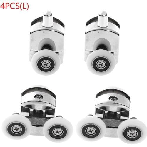 4pcs Shower Door Rollers Zinc Alloy Single/Double-Wheel Sliding Bathroom Glass Door Roller Bearing Wheel Runners Replacement