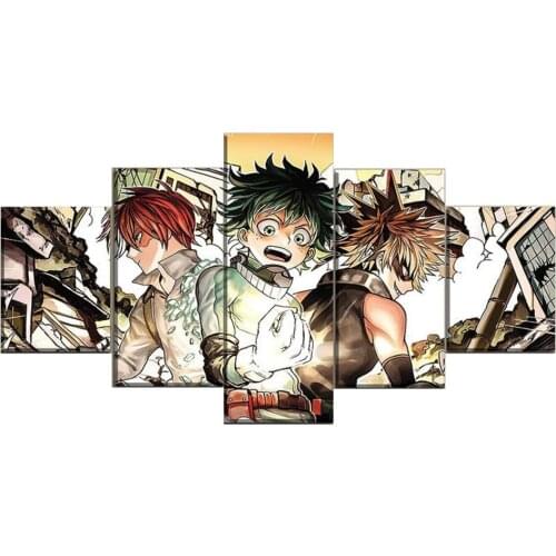 5 Panels Anime Posters Comics Figure Pictures Modern Wall Art Canvas Prints for Home Decor Living Room Decoration