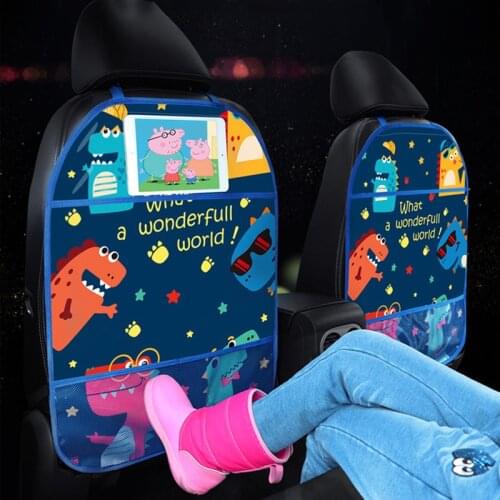 Cartoon Styling Pvc Auto Back Seat Organizer Kind Child/Baby Antifouling Kicking Matten Tablet Stand Universal Protective cover