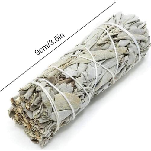 9CM White Sage Bundle Pure Leaf Smudges Stick Smoky Purification Wand For Home Cleansing Negativity Removal Healing Meditation