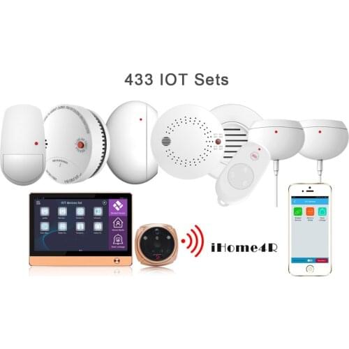 New Arrival Wireless Video Door Phone Smart WIFI Peephole Doorbell Intercom 7"Touch Screen + 2.0 mega door camera+8PCS IOT SET