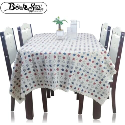 Booksew Stars Design With Lace Thick Table Cloth Dining Table Clothes Square Oval Table Cover For Party Wedding Mantel Outdoor