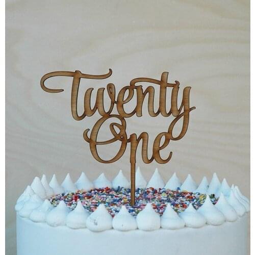 Twenty One 21st Birthday Cake Topper, Acrylic Cake Topper , 21st Anniversary Wedding Cake Topper Decorations Supplies