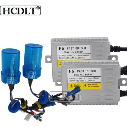 HCDLT 12V Auto Car Headlight Kit Xenon AC 55W H7 4300K 5500K H1 H8 H11 D2H Xenon Lamp Bulb F5 Slim Ballast HID Conversion Kit