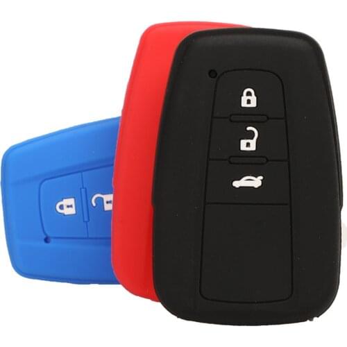 Kutery 3 Buttons Silicone Colorful Remote Car Key Cover Case For Toyota Corolla Rav4 Camry 70 Prado RAV 150 Protect Replacement