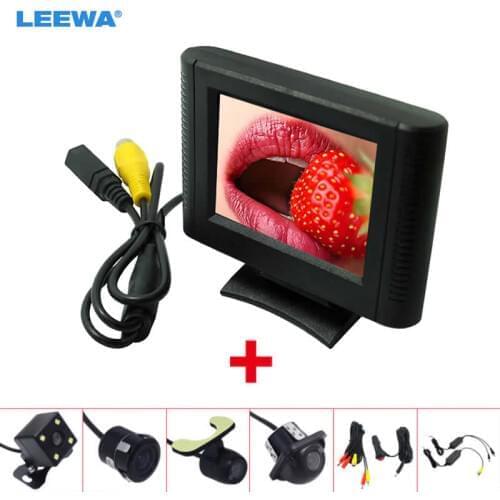LEEWA 2.5 Inch LCD TFT Monitor With Rear View Parking Camera RCA Video System 2.4G Wireless & Cigarette Lighter Optional
