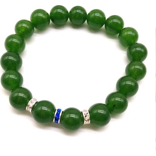 Fashion Bracelets Bangles For Women Girls Elastic Rope Strand Beaded Bracelet Green Natural Stone Jewelry Gifts Party Wedding